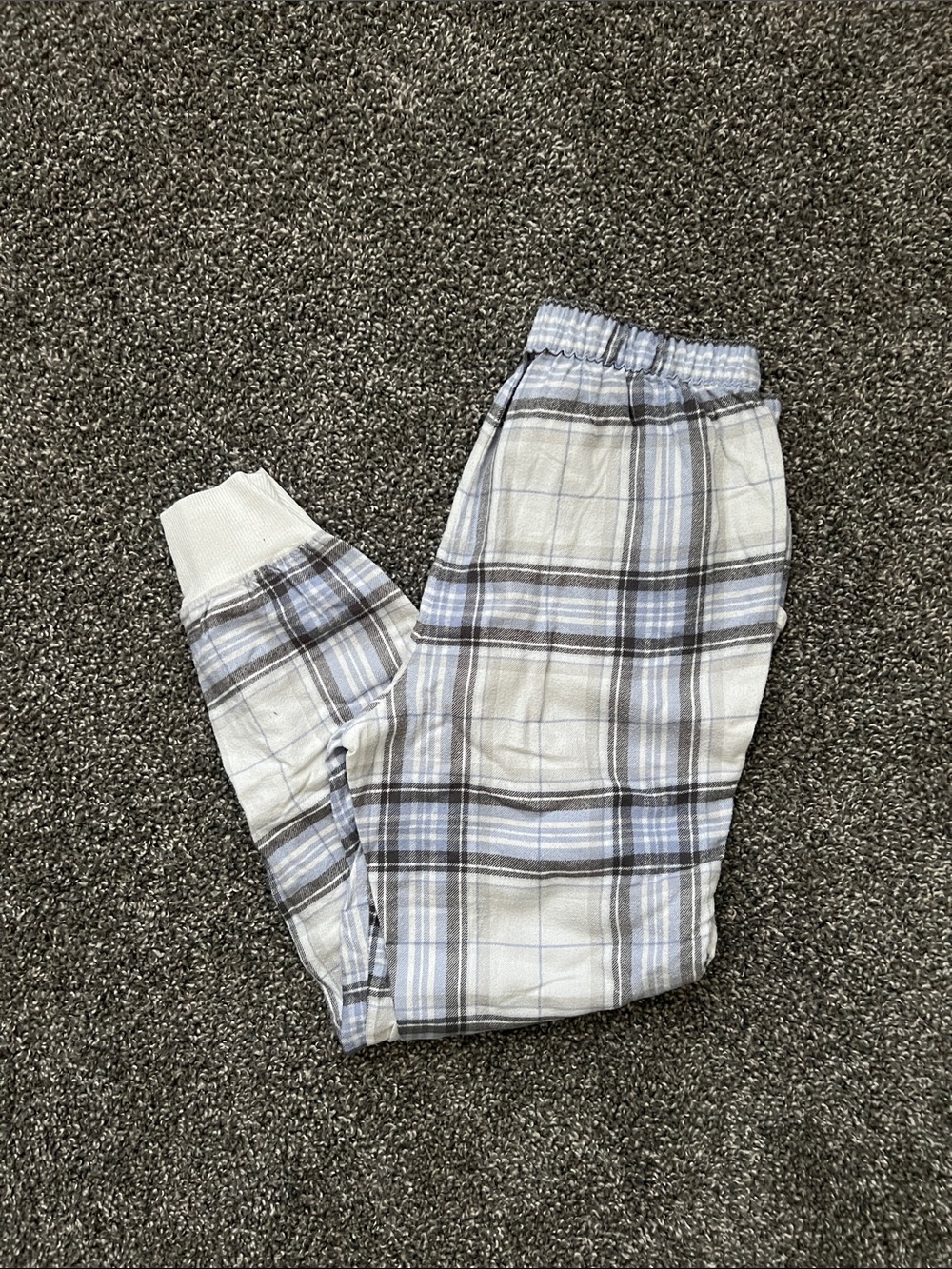 Hollister Light Blue & Gray Plaid Joggers